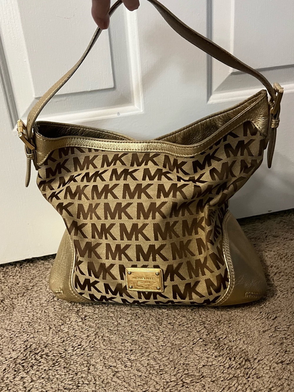 Michael Kors Gold Hobo Shoulder Bag